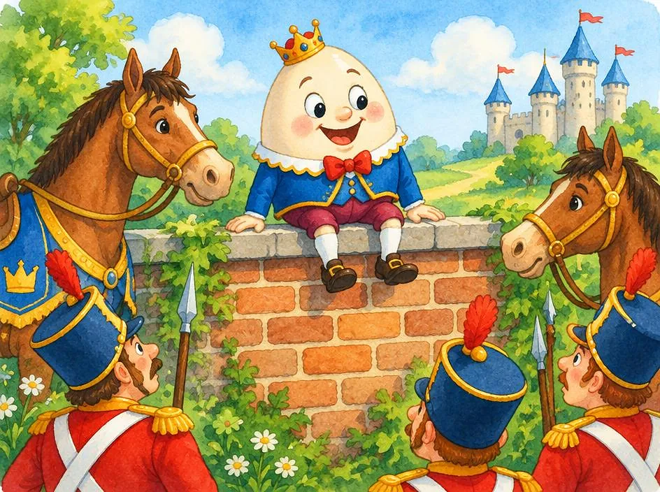 Humpty Dumpty sitting on a wall